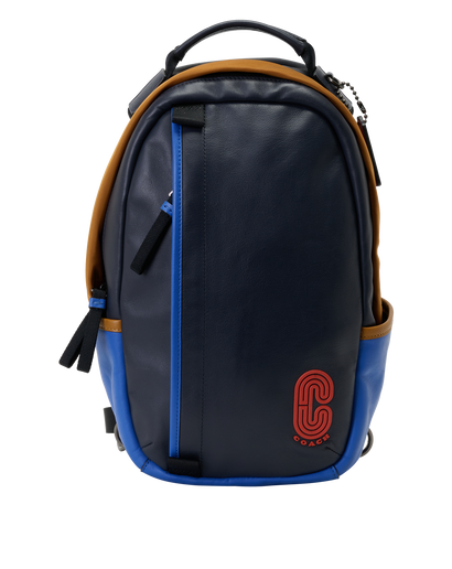 Edge Crossbody/Backpack, &pound;130, Handbags, Blue/Navy/Red/Tan, Leather, Front view